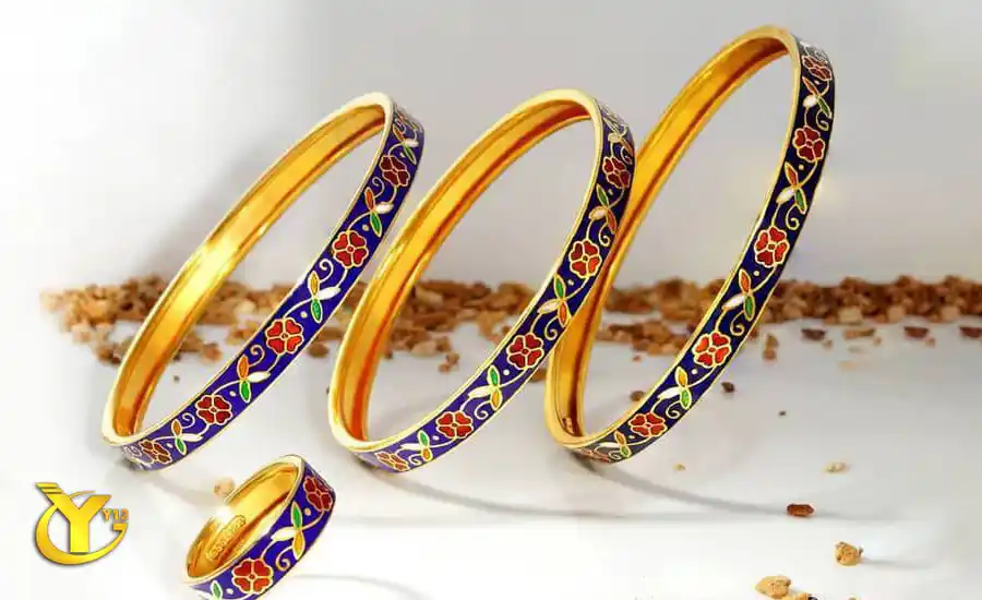 النگوی طلای ایرانی میناکاری شده